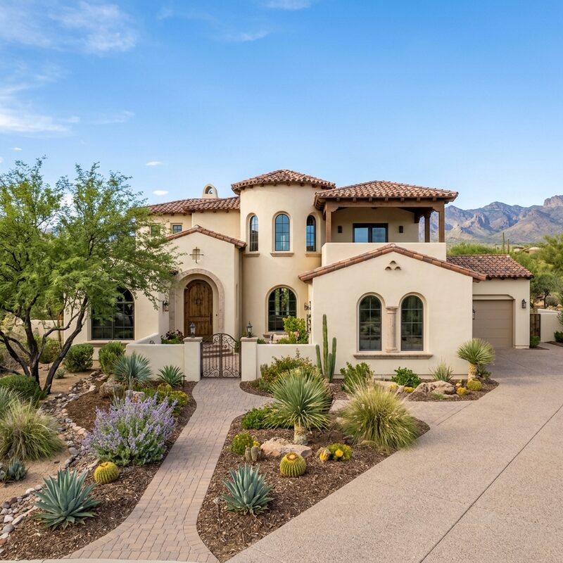 Stucco repair and finishing in Phoenix home